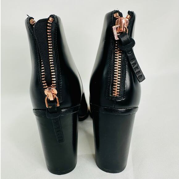 Ted Baker Vaully Leather Ankle Booties Almond Toe Boots in Black Size 36.5 NEW - Picture 7 of 12